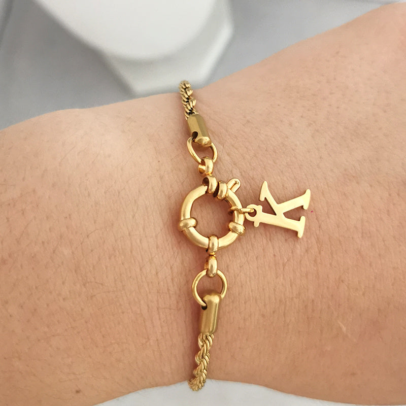 Anchor Clasp Bracelet Women Men Stainless Steel Twist