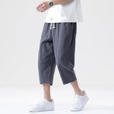 Loose Men's Korean-style Plus Size Cotton And Linen