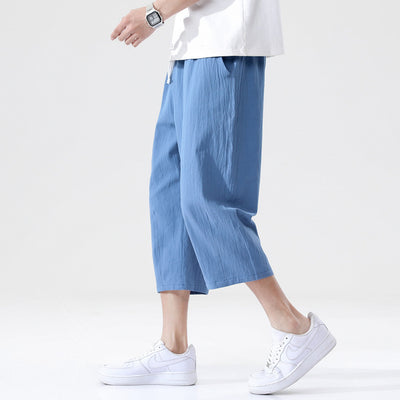 Loose Men's Korean-style Plus Size Cotton And Linen