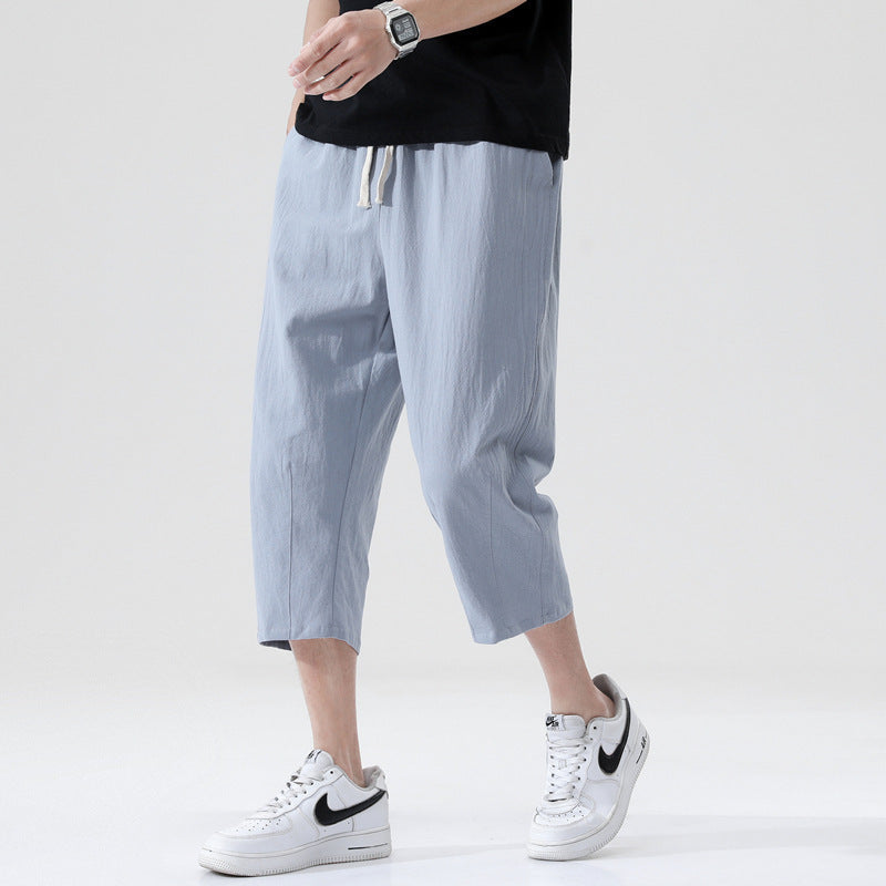 Loose Men's Korean-style Plus Size Cotton And Linen