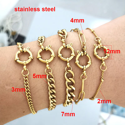 Anchor Clasp Bracelet Women Men Stainless Steel Twist