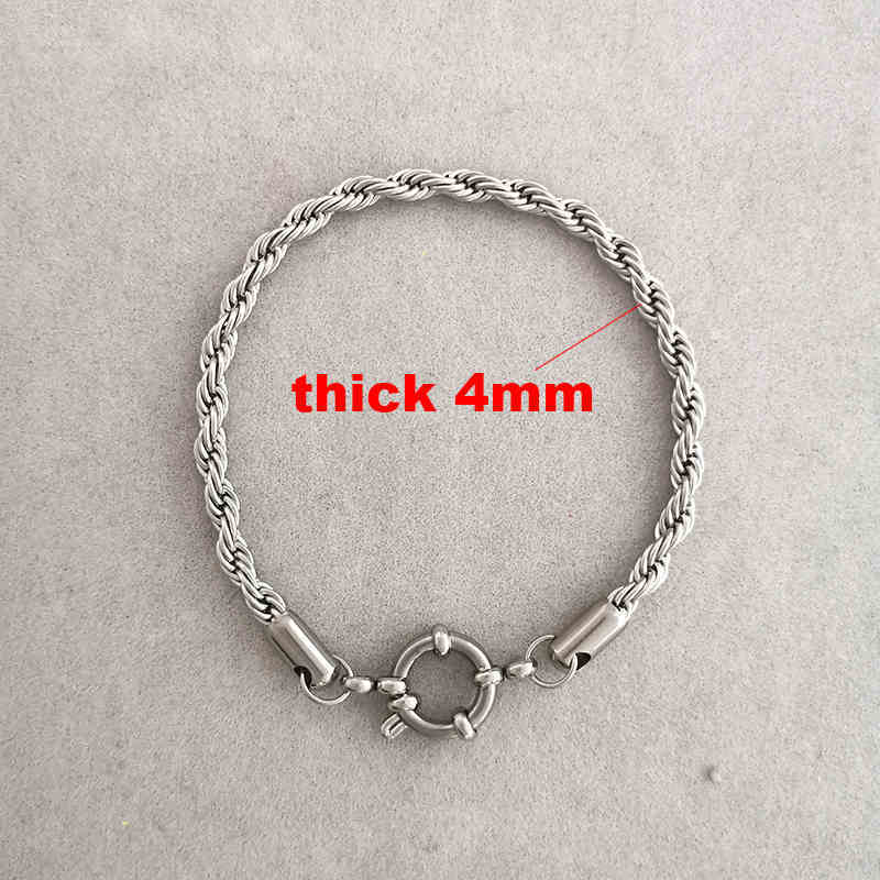 Anchor Clasp Bracelet Women Men Stainless Steel Twist